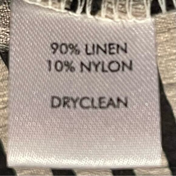 LOFT Black & Metallic Champagne Striped Linen Party Event Jacket NWOT Size 0P - Picture 10 of 12